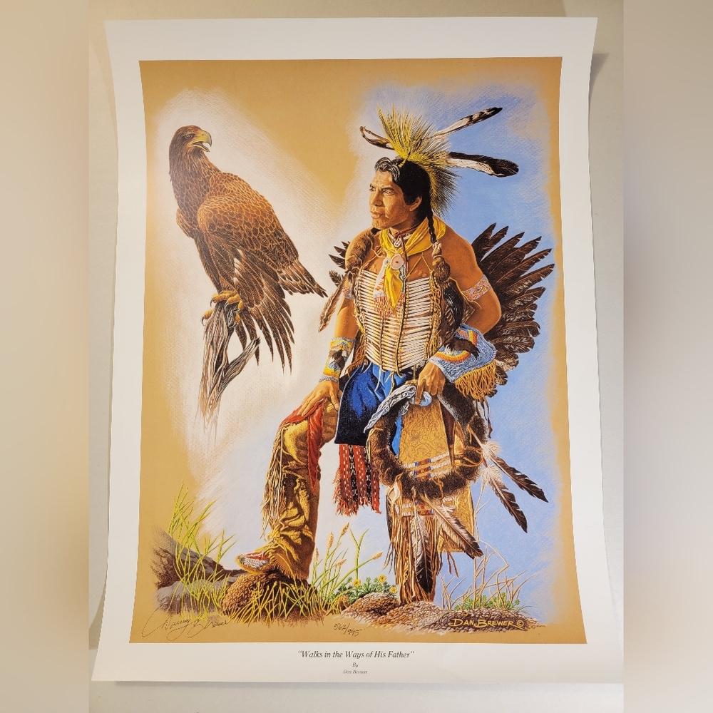 Dan Brewer Limited Edition Signed Lithograph "Walks In The Ways Of His Father"